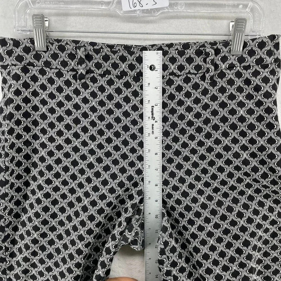 H&M Ankle Pants Women's Sz 8 Black Pattern High-Rise Skinny Stretch Pockets - Picture 4 of 12